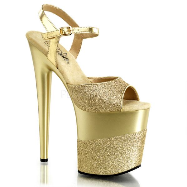 Plateau Sandalette in gold Glitter FLAMINGO-809-2G